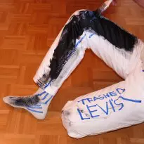 White Levis drawn on